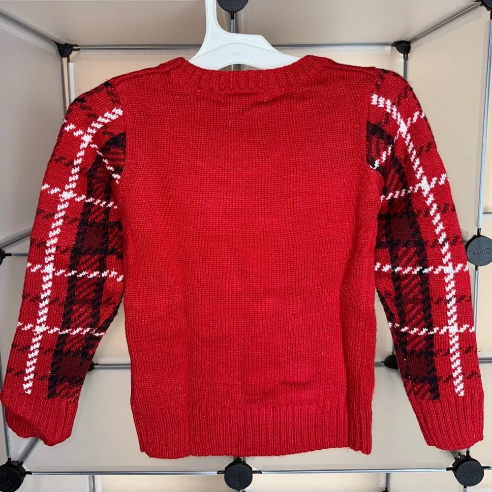 Jolly Sweaters Girls Christmas Ugly Sweater Red Combo Size XS NWT